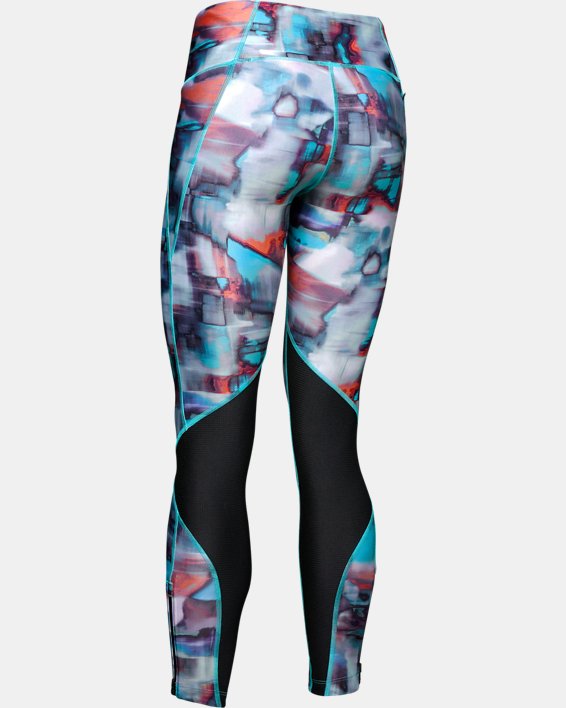 Women's UA Armour Fly Fast Printed Tights, Black, pdpMainDesktop image number 4